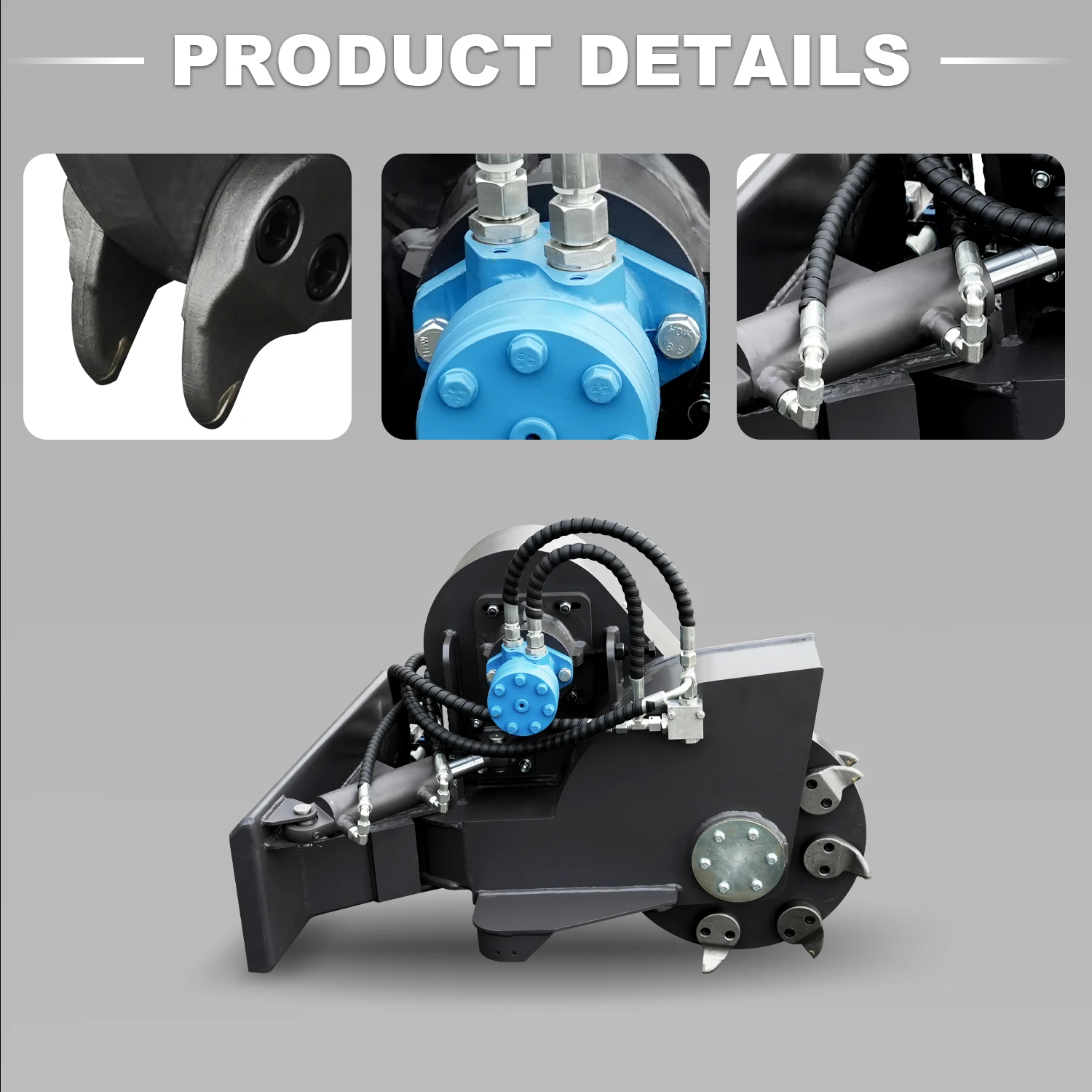 Swing Head Stump Breaker - Skid Steer Loader Attachment, Efficient Stump Removal and Land Clearing Tool for Landscaping.