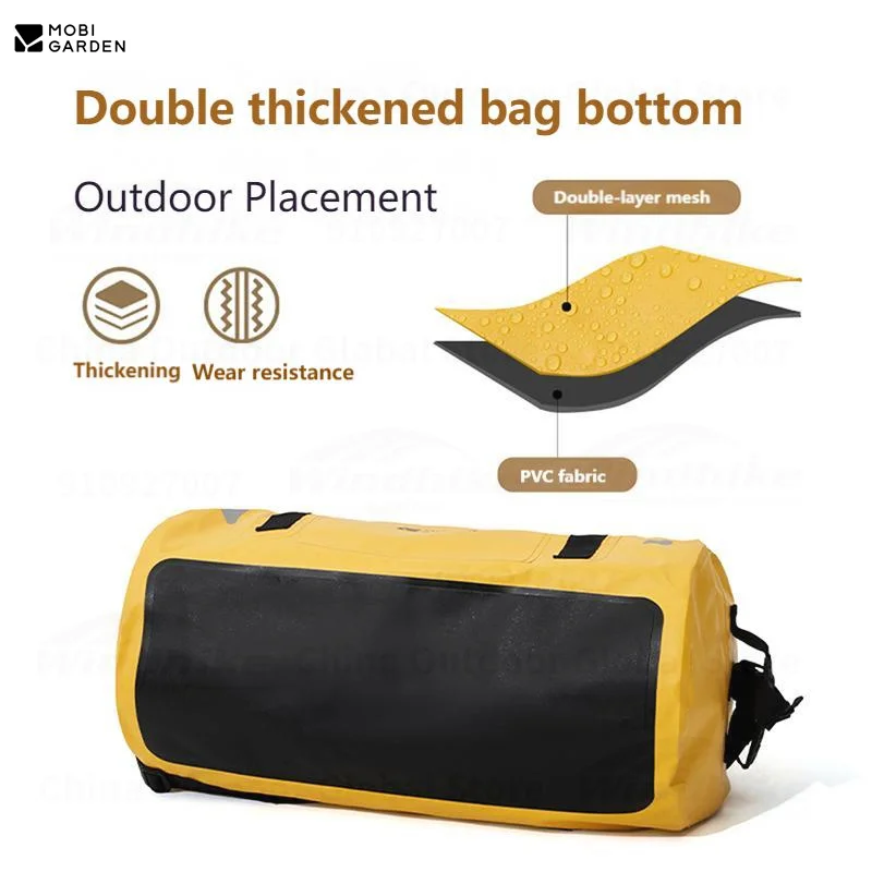 MOBI GARDEN Outdoor Sports Camel Bag Waterproof Dry And Wet Separation Camping Fitness Travel Equipment Storage Bag 60L Yellow