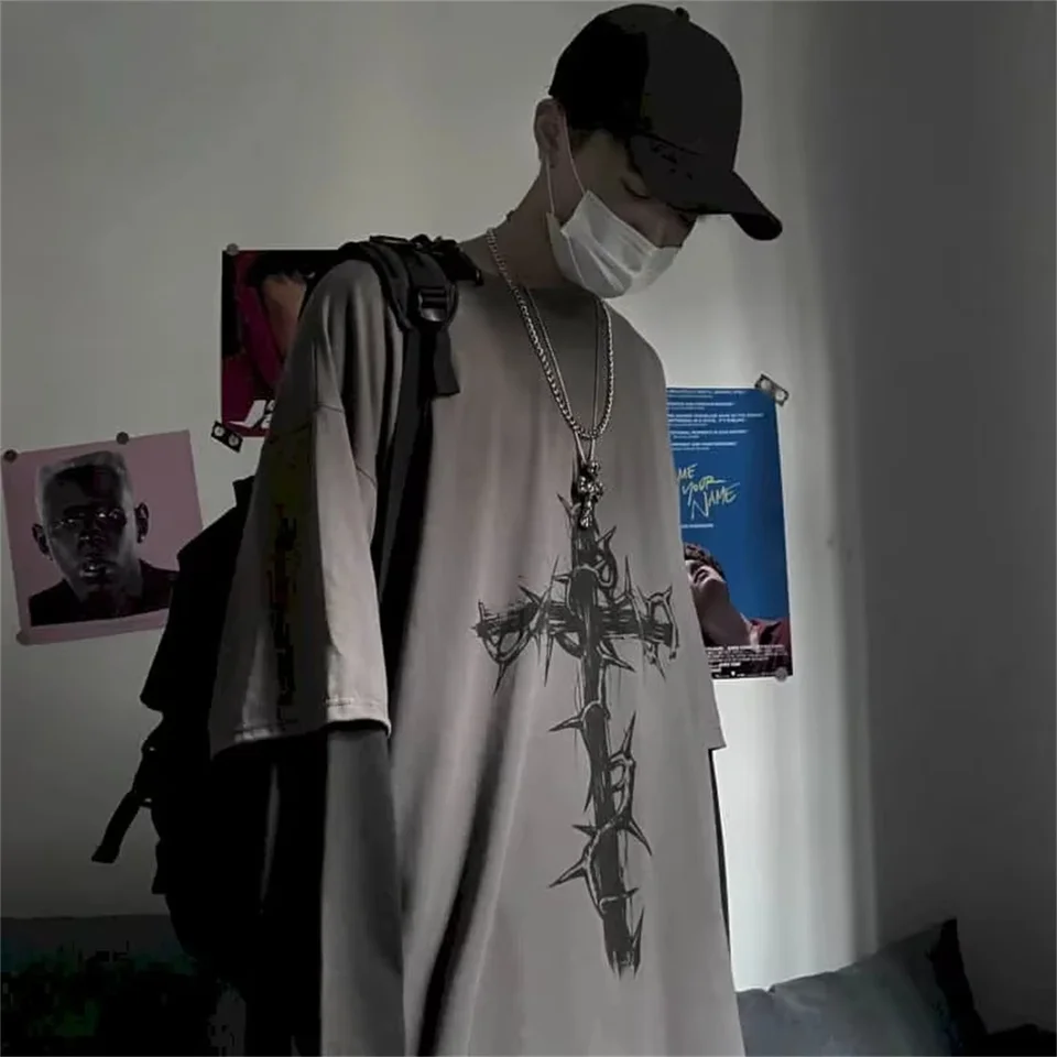 Camisetas para Hombre 2026, Primavera y Otoño, Manga Larga Delgada, Y2K, Tops, Streetwear, Gótico, Hip-hop, Overzised, Casual de Verano 5