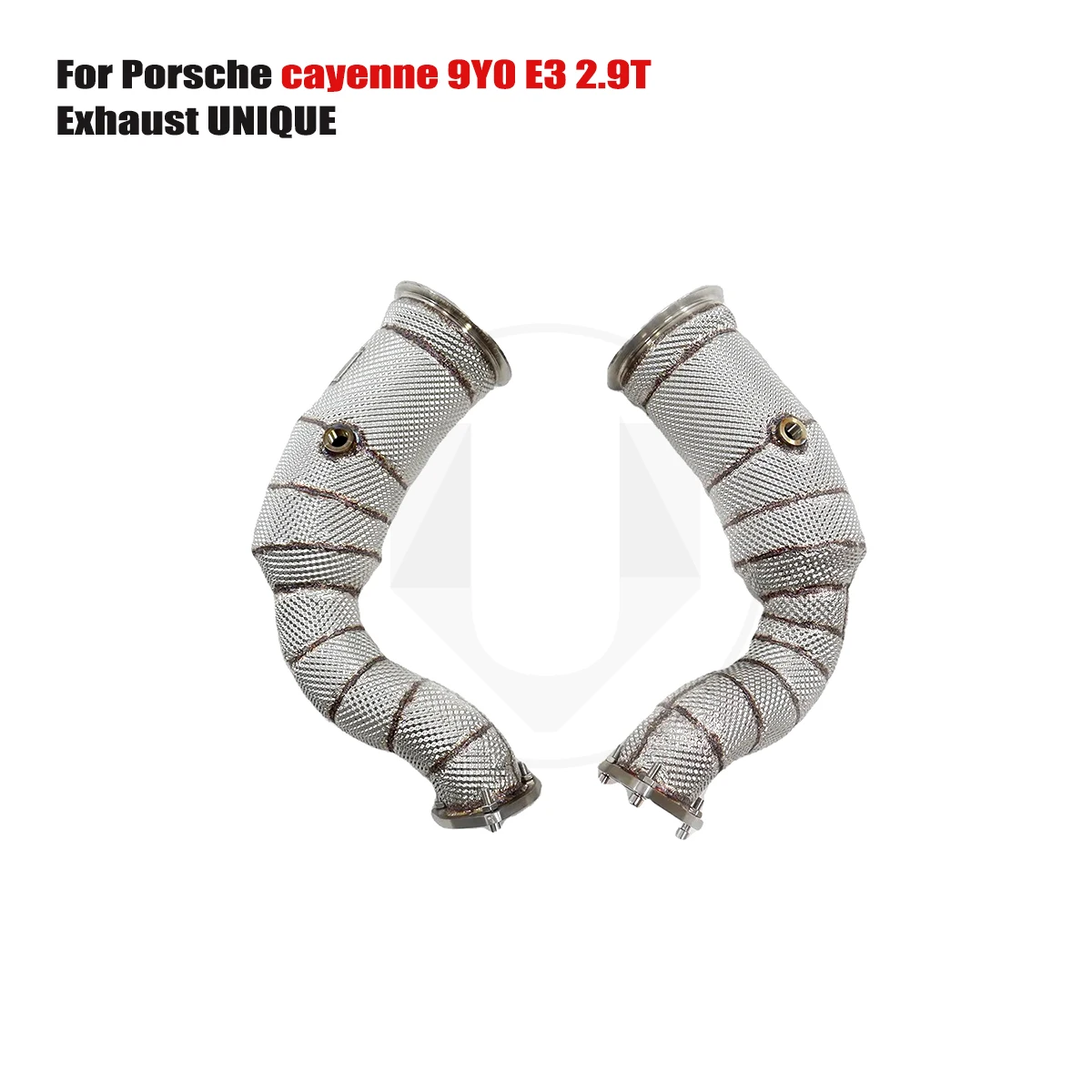 

UNIQUE For Porsche cayenne 9Y0 E3 2.9T 3.0T 2019+ With insulator downpipe With cat/without cat exhaust pipe