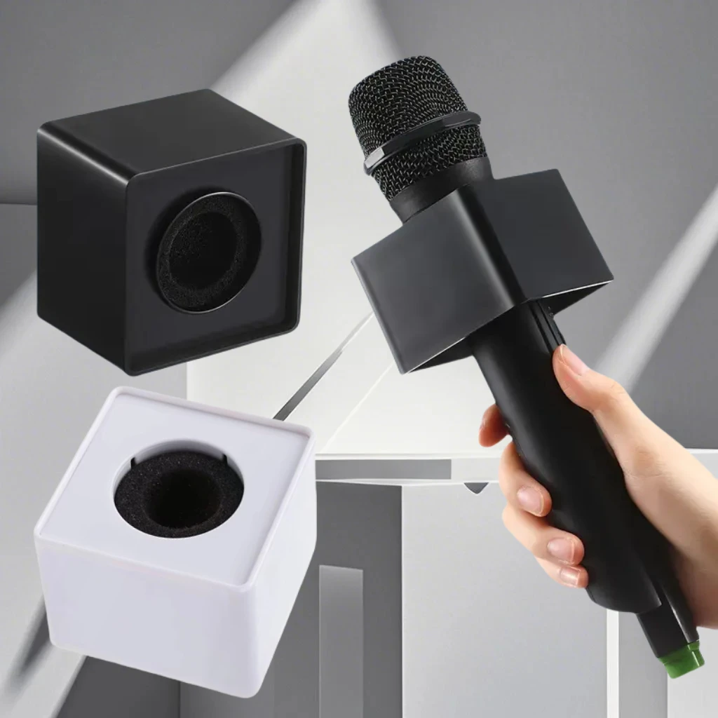 1pc Platz Mikrofon Flagge Mic Station Cube Interview Box Halter Reporter Dekor Flaggen Mikrofon Cube Box Nachrichten Zubehör