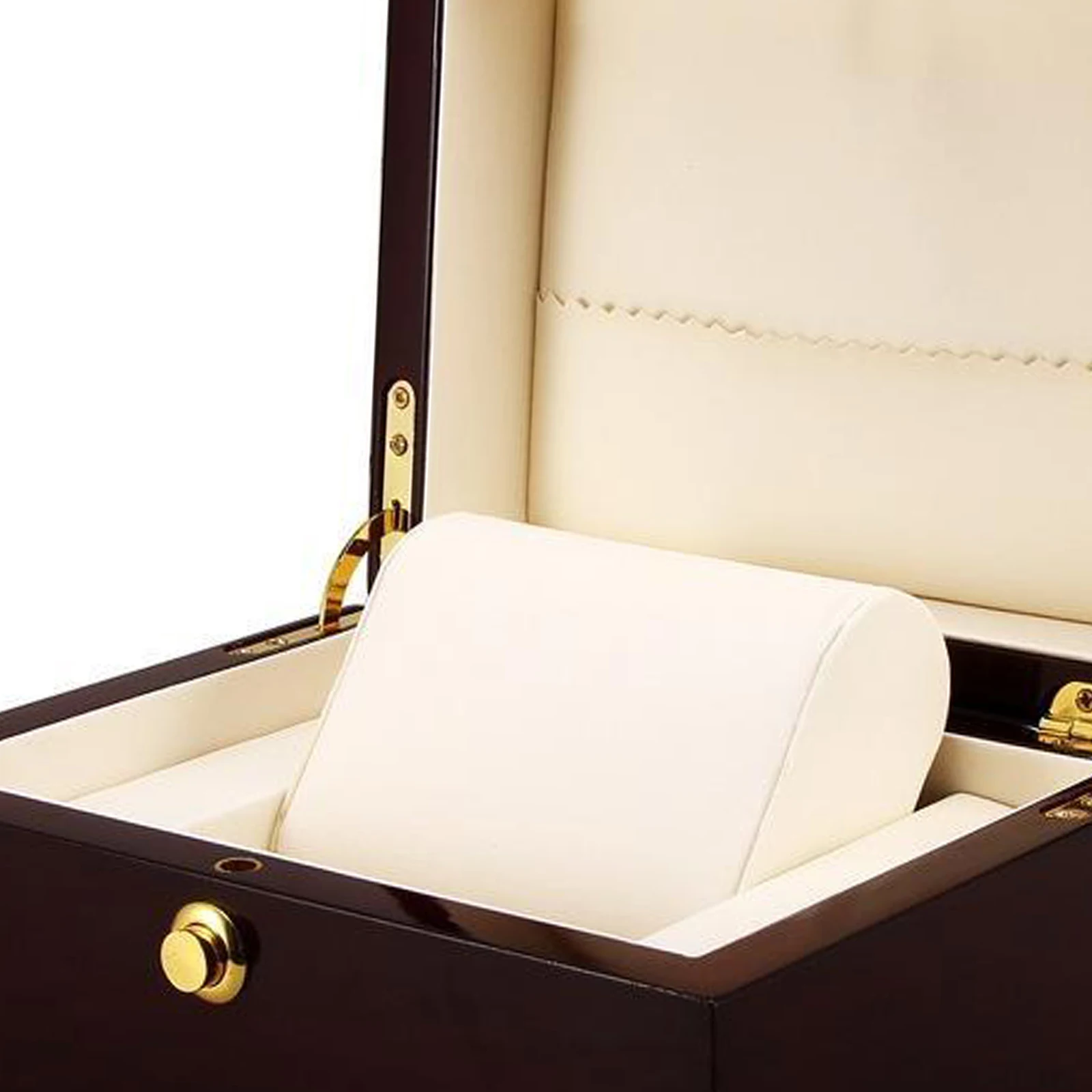 Classic Wooden Watch Box Single Slot Wristwatch Display Case Wood Jewelry Bracelet Case Bangle Storage Box Display w/ Cushion