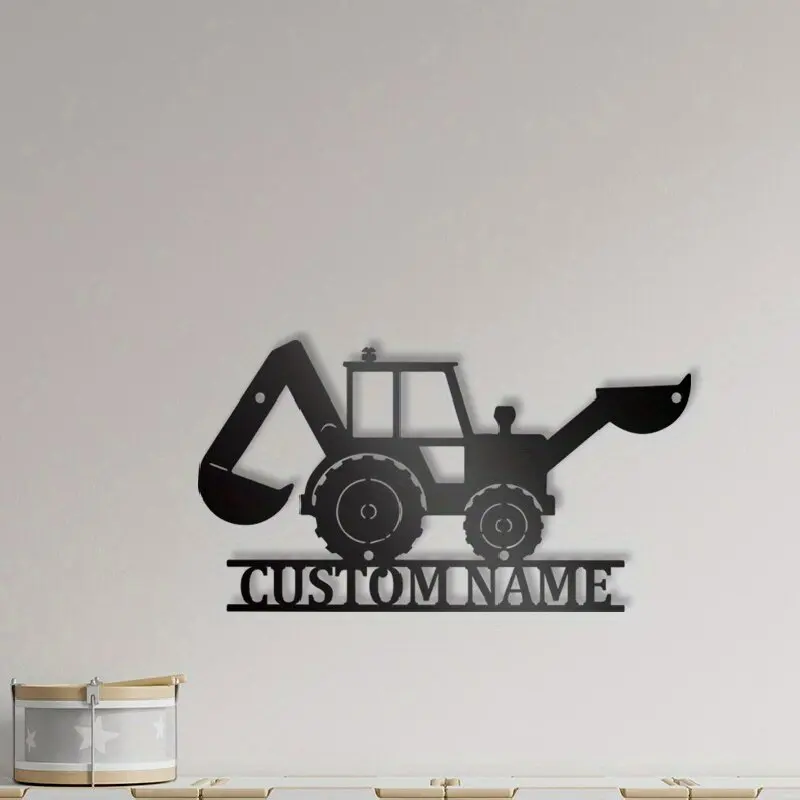 Custom Name Metal Excavator Wall Art, Decor for Rooms/Home Decoration, Unique Digger Driver Sign for Easter/Father's Day Present