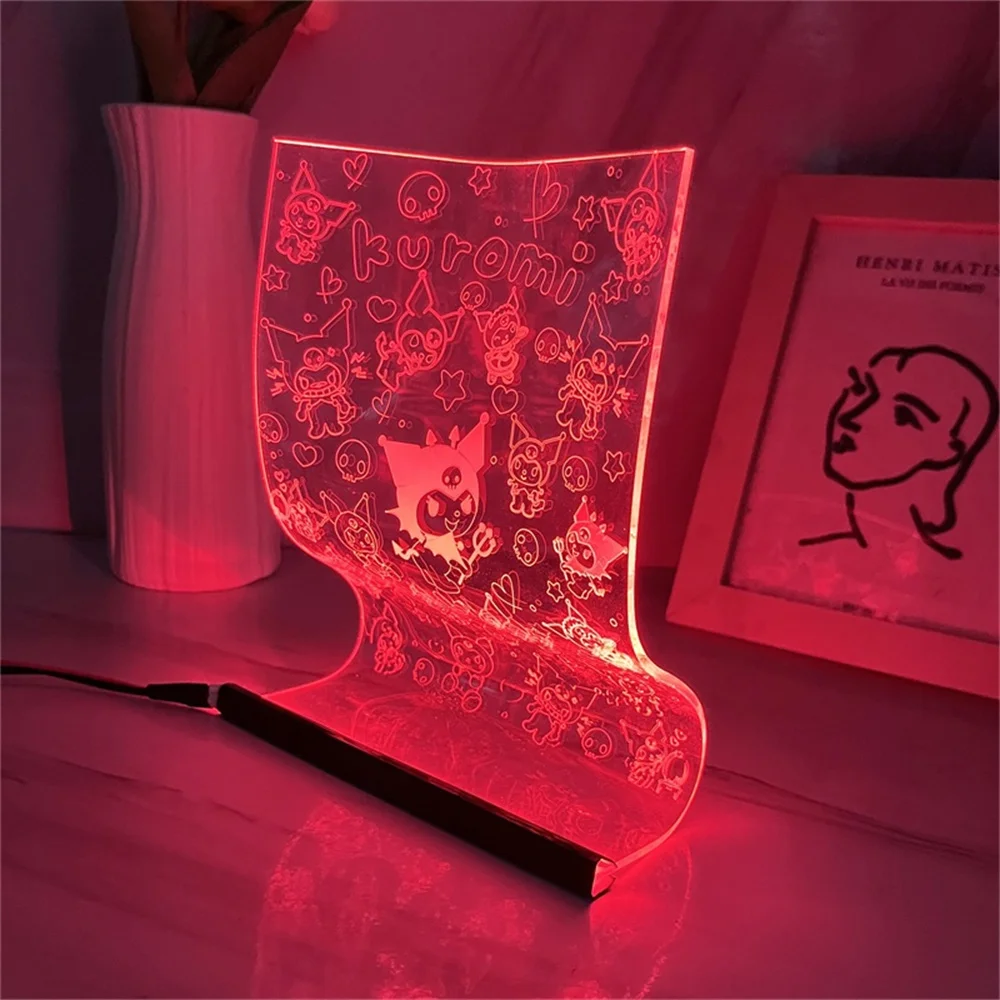 KuromI Atmosphere Mood Light Nordic Scroll Lamp Table USB Bedside Lamp 3/7 Colors Switch with Remote Control Desktop Lamps Gifts