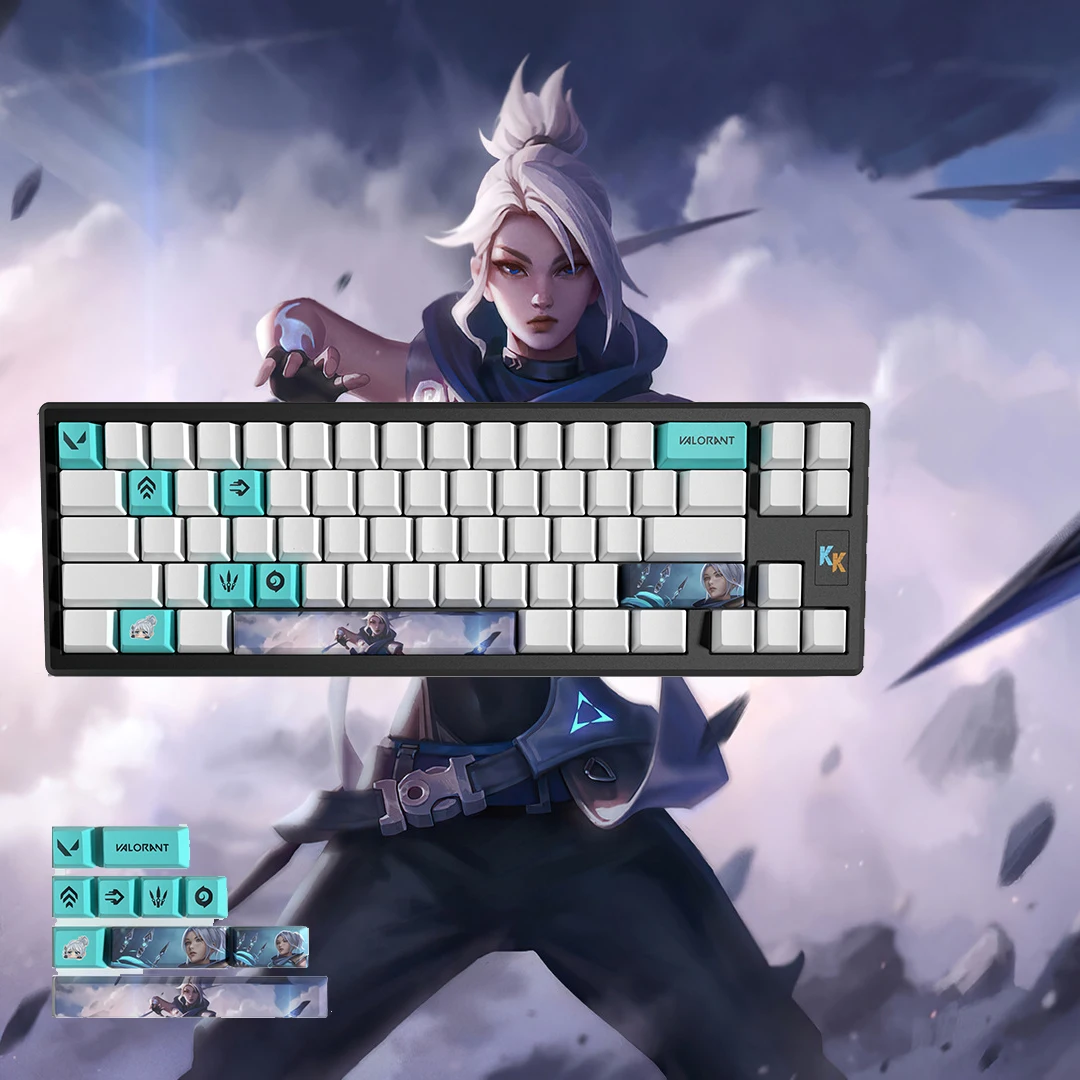 Valorant game jett keycaps  OEM Profile 10keys PBT dye sub keycaps