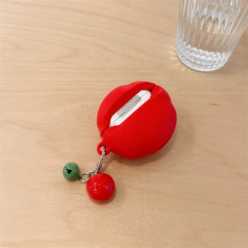 Cartoon Tomato headphone cover for AirPods 4 AirPods 1 2 3 Pro Pro2 Bluetooth earphone charging case protection cover keychain