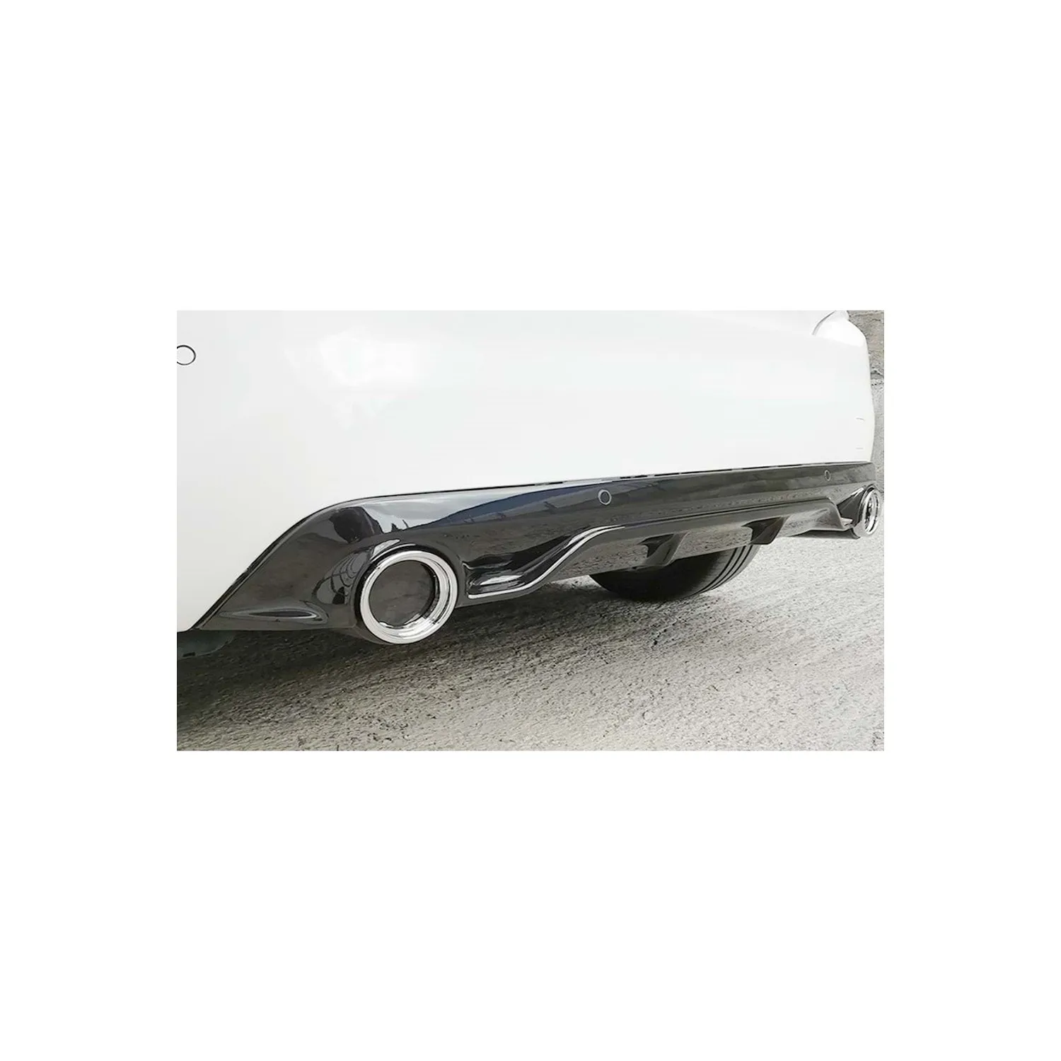 For Peugeot 308 Race Diffuser Piona Black + Exhaust Tip Chromes 2013 To 2019 Years - Rocker Racer Body Kit Bumper Hot Spoiler