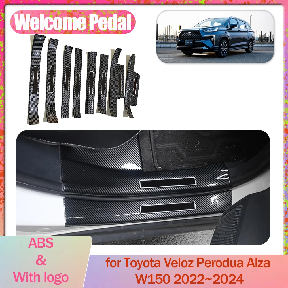 

Автомобильная педаль приветствия для Toyota Veloz Perodua Alza W150 2022 ~ 2024 ABS, накладка на порог, защитная пластина, накладки, аксессуары
