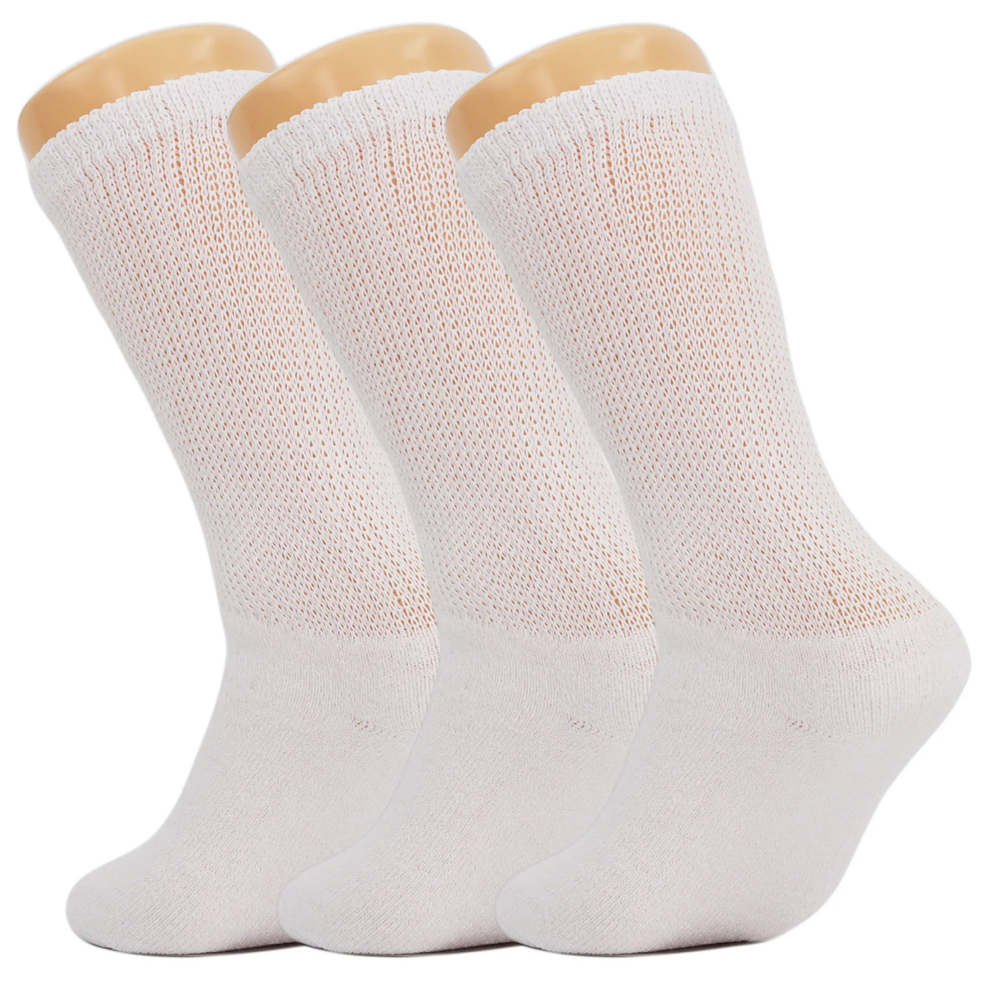 Diabetic Crew Loose Fit Socks with Non Binding Top 3 Pairs