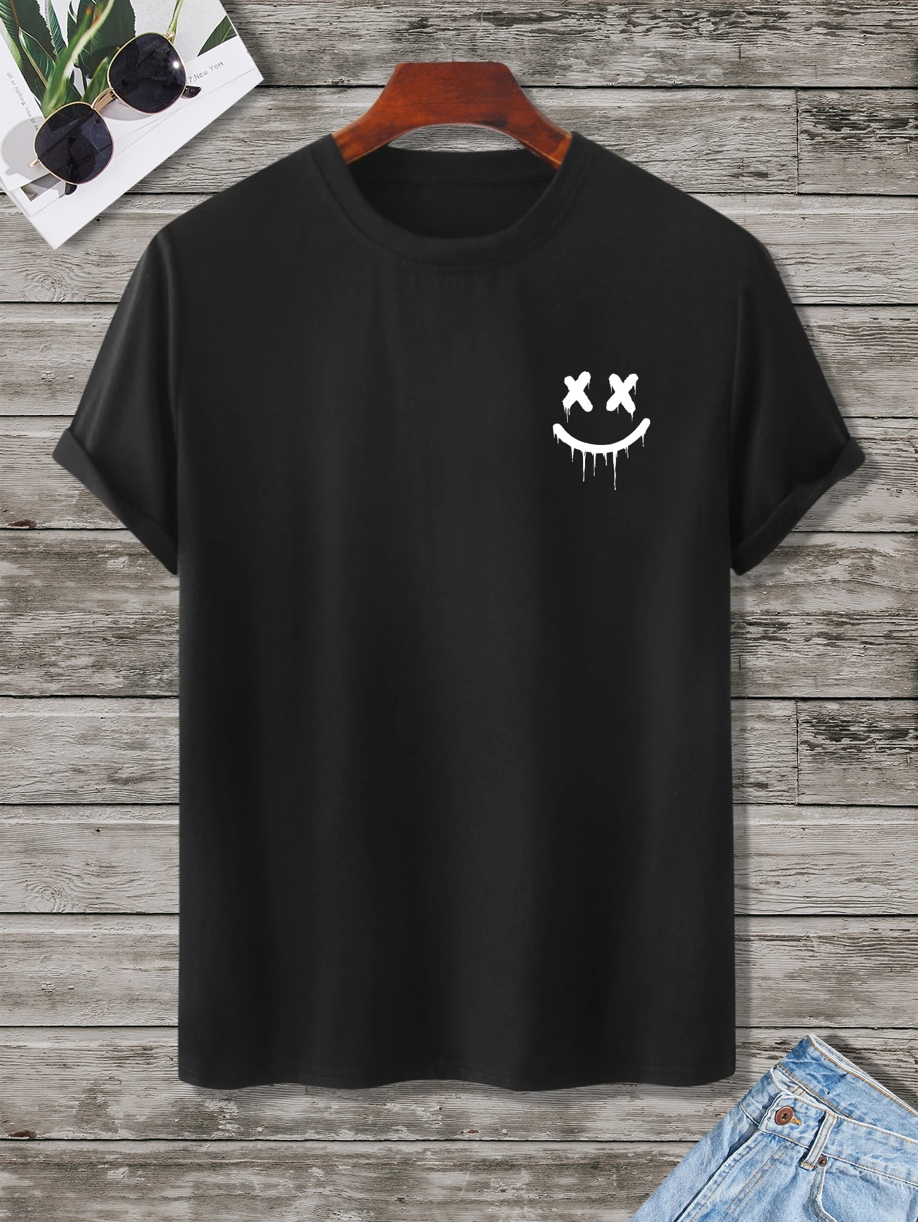Homme Men Cartoon Graphic Casual Short Sleeve Tee, For Going Out