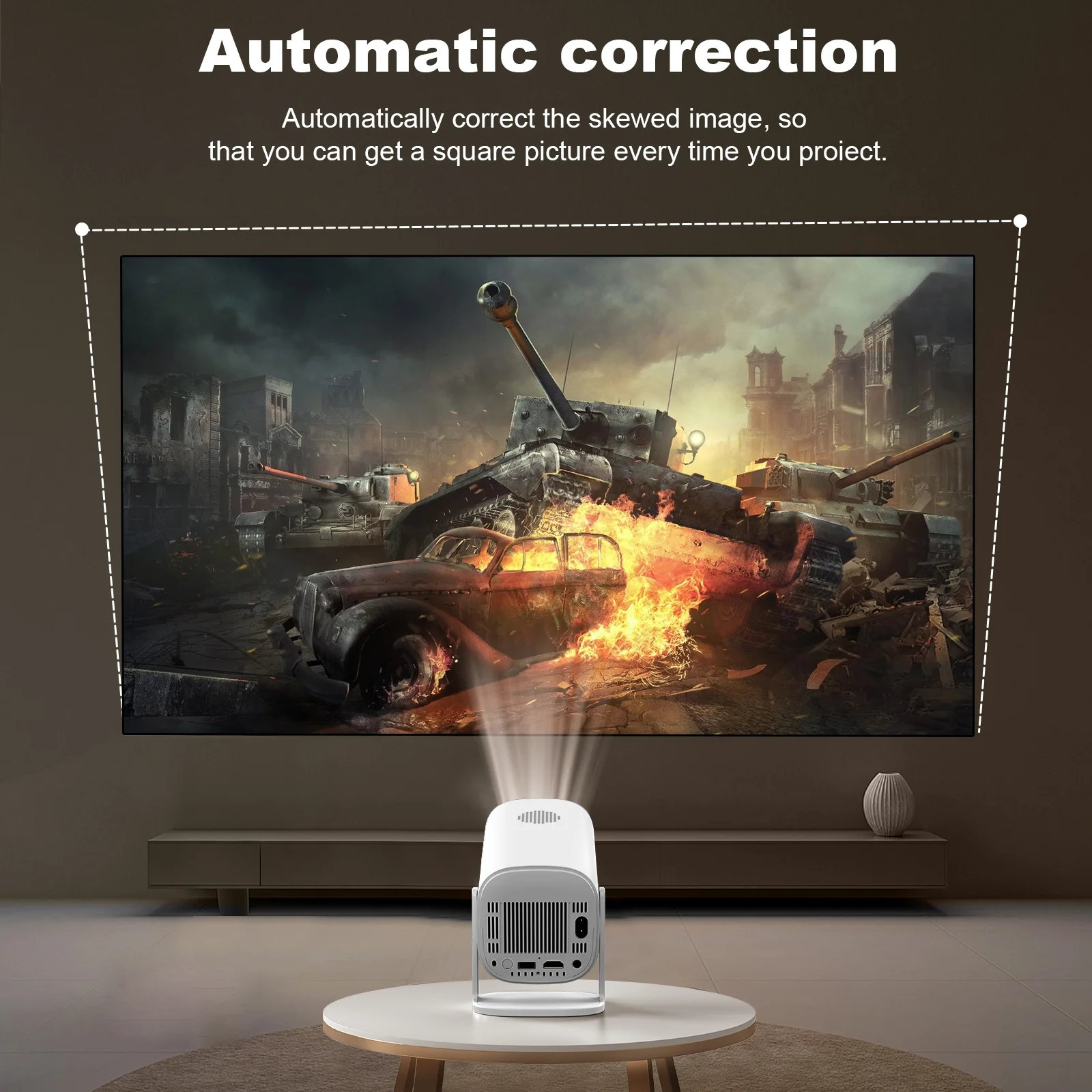 Proyector portátil P30, compatible con 4K, 1280x720P, BT5.4, 200 ANSI, Android 11, Wifi6 Dual, Keystone automático, proyector de cine en casa al