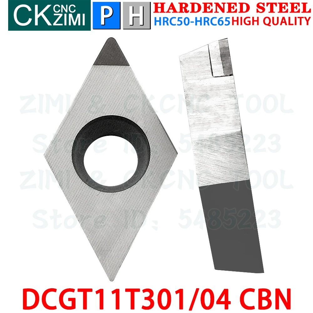 DCGT11T301 CBN DCGT11T304 CBN نيتريد البورون يدرج أدوات إدراج التدوير أدوات مخرطة قطع المعادن باستخدام الحاسب الآلي DCGT 11T3 للصلب المقوى