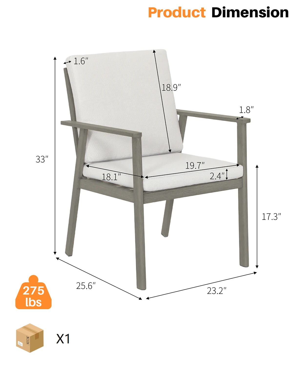 كراسي تناول الطعام من SeeHill Patio، 6 كراسي من الألومنيوم مع وسائد، مجموعة أثاث خارجي للحديقة، سطح السفينة، الفناء الخلفي، بلوط محدود #2