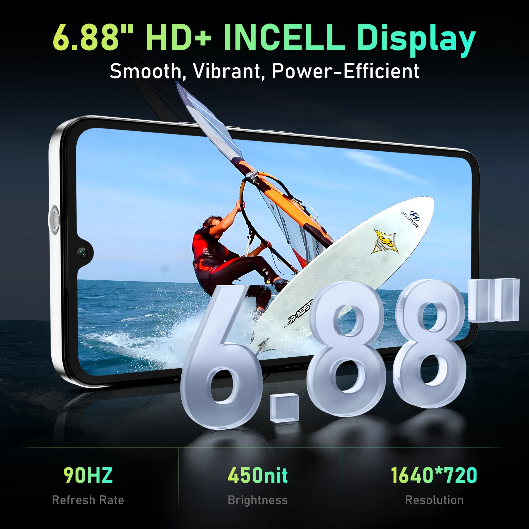 OUKITEL C59 Android 15 Cell Phone Unlocked 2025-10000mAh Battery, 16GB +128GB/TF 1TB Smartphone,6.88'' Display,, 120LM Flashligh