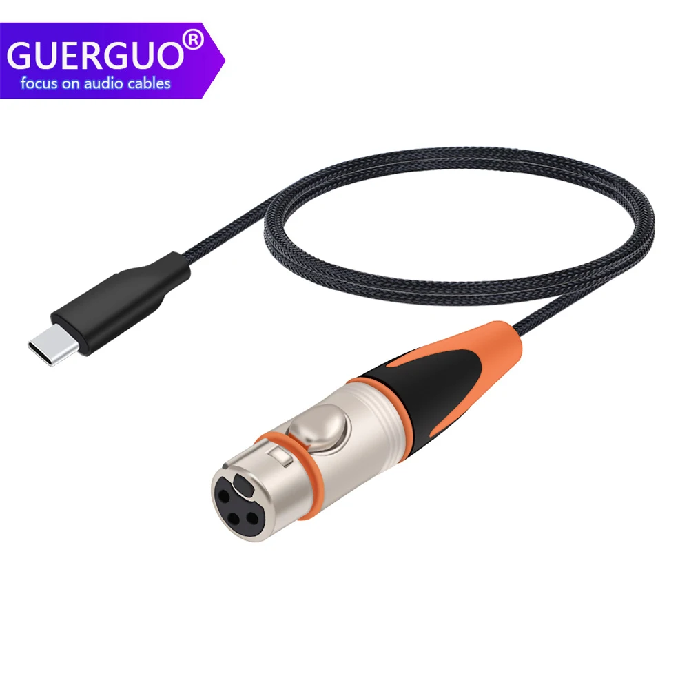 

Аудиокабель типа USB C к XLR, USB C для смартфона/ноутбука с водонепроницаемым 3-контактным выходом XLR «папа/гнездо» для усилителя, микшерной консоли