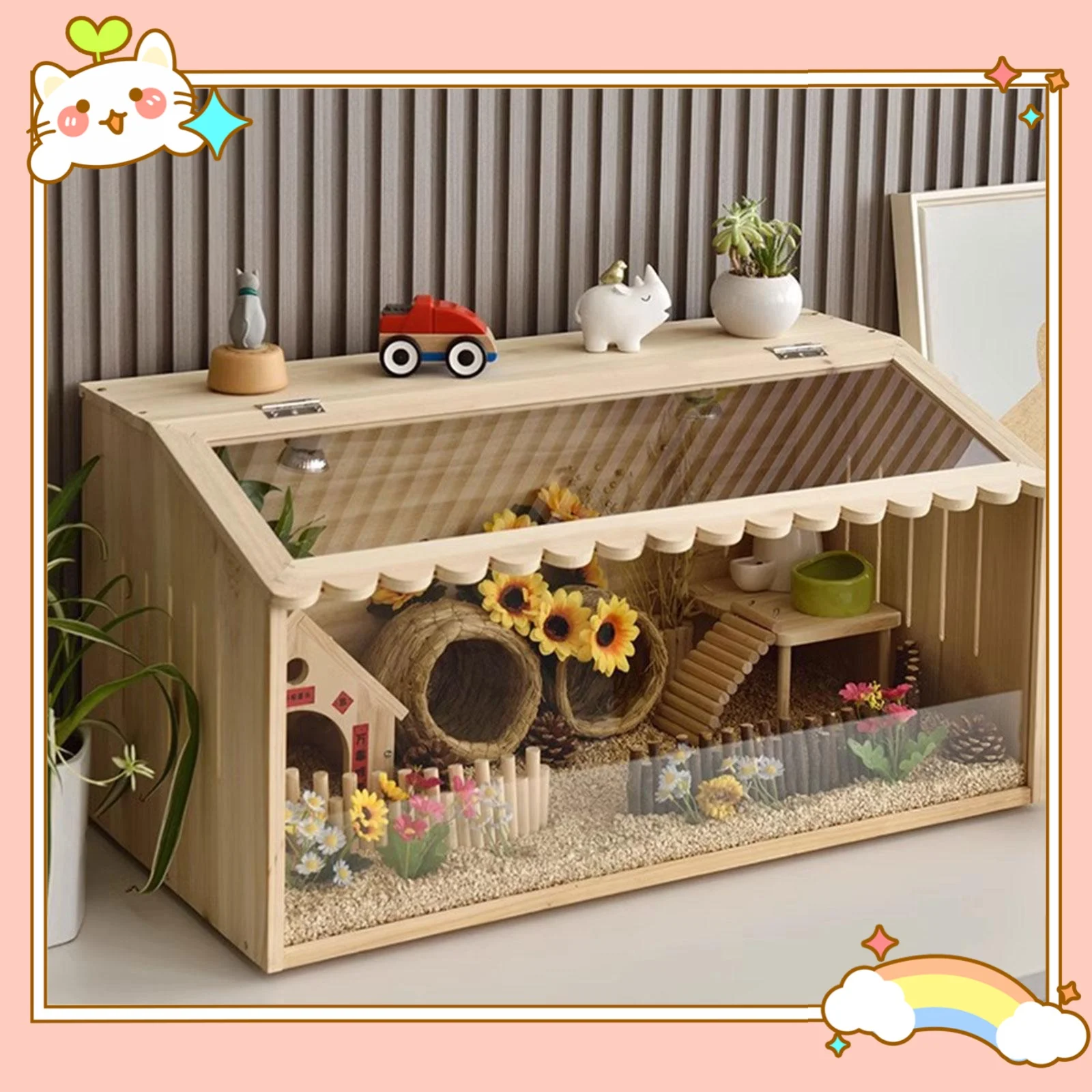 Brooder Box for Chicks Small Animals Habitat Wooden for Ducks Birds Hamsters Wooden Chicken brooder Box Chick Breeding Box