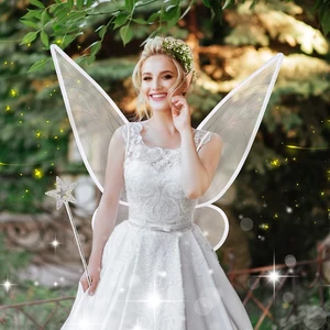 Fairy Wings set for adults and children, Butterfly Wings, Fairy Wands, Flower Headband, Elf Ears, Win Win for women, 5 pieces 10 Main Sales Fairy Wings - №5