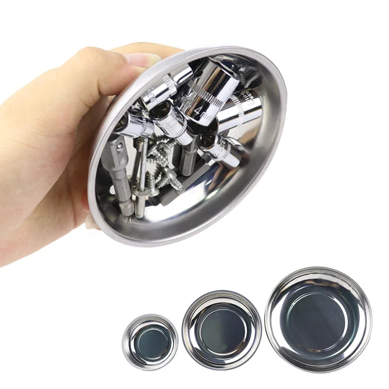 3 "/4"/6 "Magnetische Lade Ronde Magnetische Onderdelen Kom Schroef Opbergvak Roestvrij Stalen Gereedschap Lade voor Auto Zuignap Gereedschap - afbeelding 2