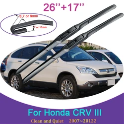 for Honda CRV III CR-V 3 2007 2008 2009 2010 2011 Car Wiper Blades Front Windshield Frameless Snow Scraping Rubber Accessories