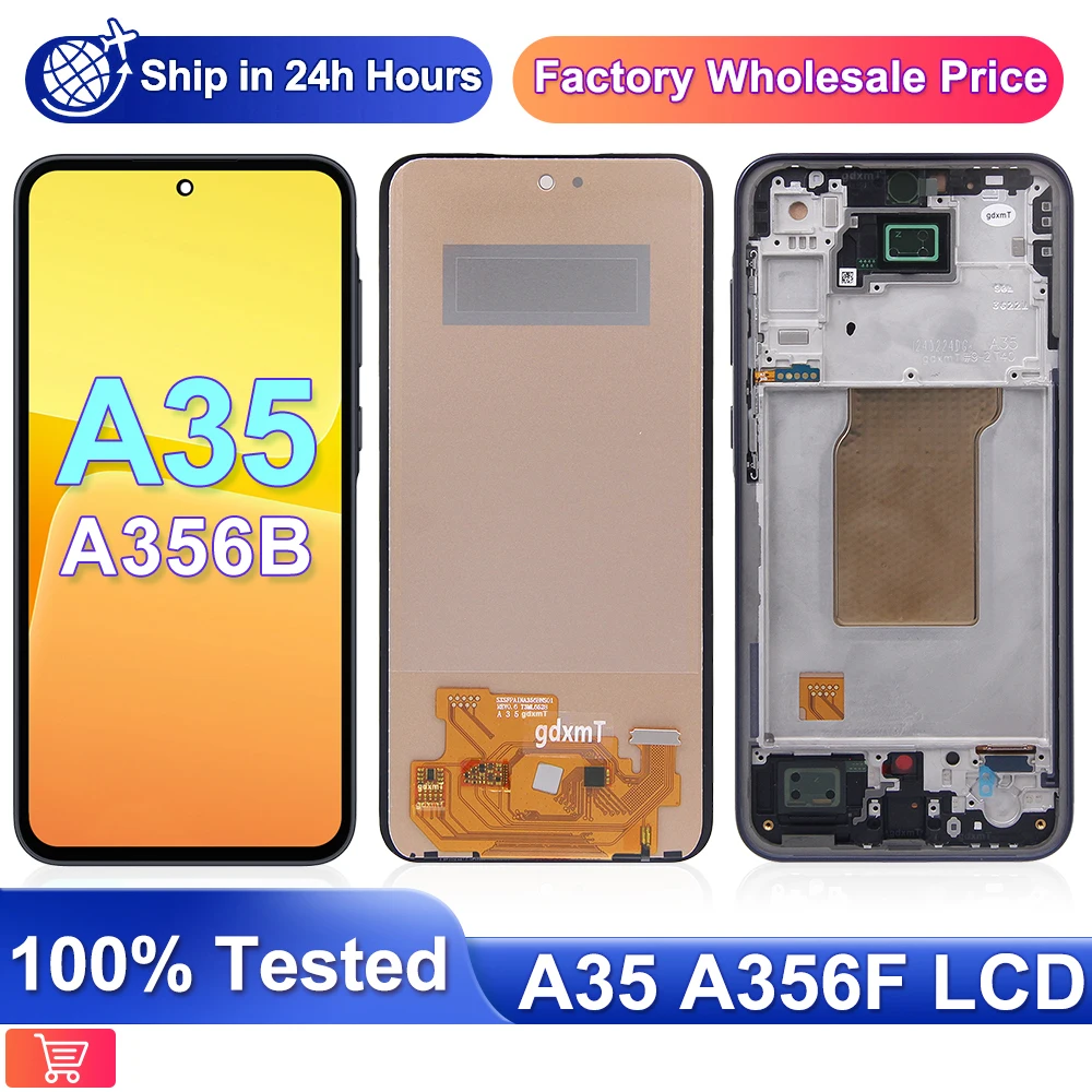 AMOLED For pantalla a35 5g samsung lcd A356B A356E A356U Display Touch Screen Digitizer For Samsung A35 LCD replacement part