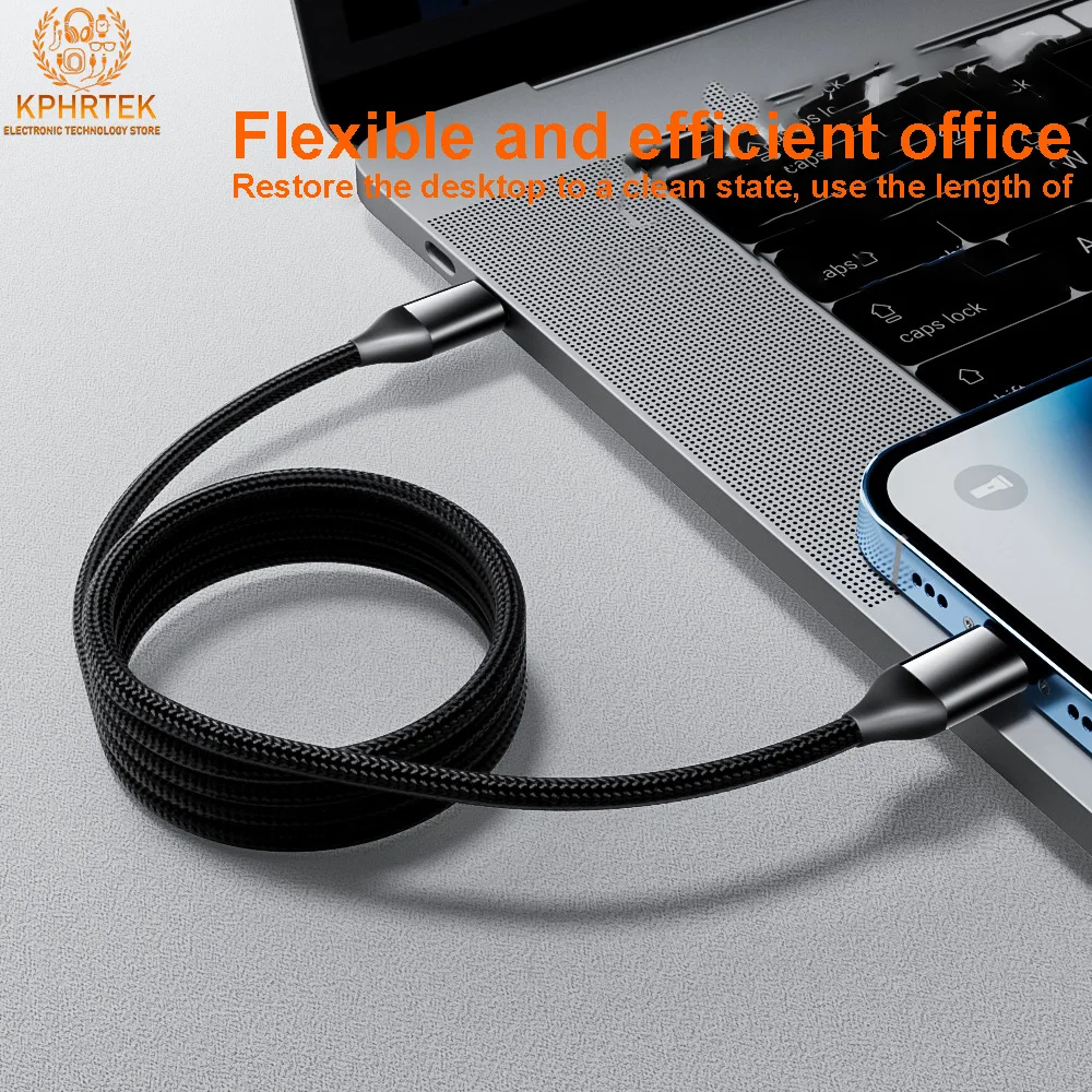 

20 PCs 240W fast charging magnetic data cable suitable for Huawei Apple magnetic storage retractable charging cable dual type-c