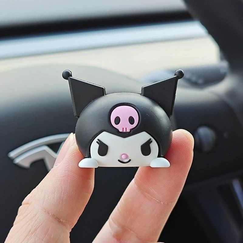 1/4/6pcs HelloKitty My Melody Kuromi Cinnamoroll Rubber Durable Cute 3D Cartoon Dashboard Decorations for Vehicle Decor image 6