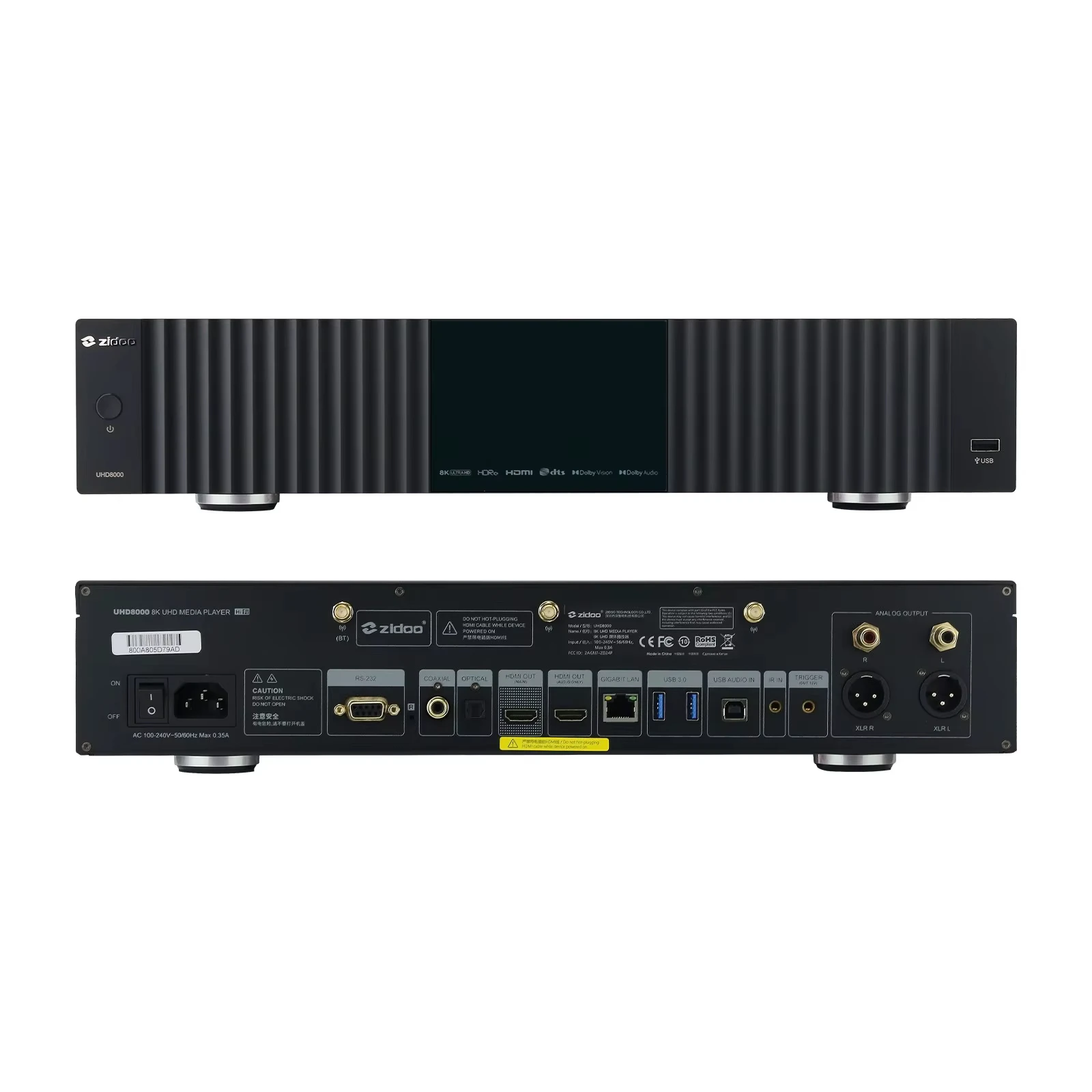 ZIDOO UHD8000 وحدة فك ترميز الصوت DAC عالية الأداء 8K الكل في واحد مشغل الوسائط HiFi تدفق دعم التحكم في التطبيق