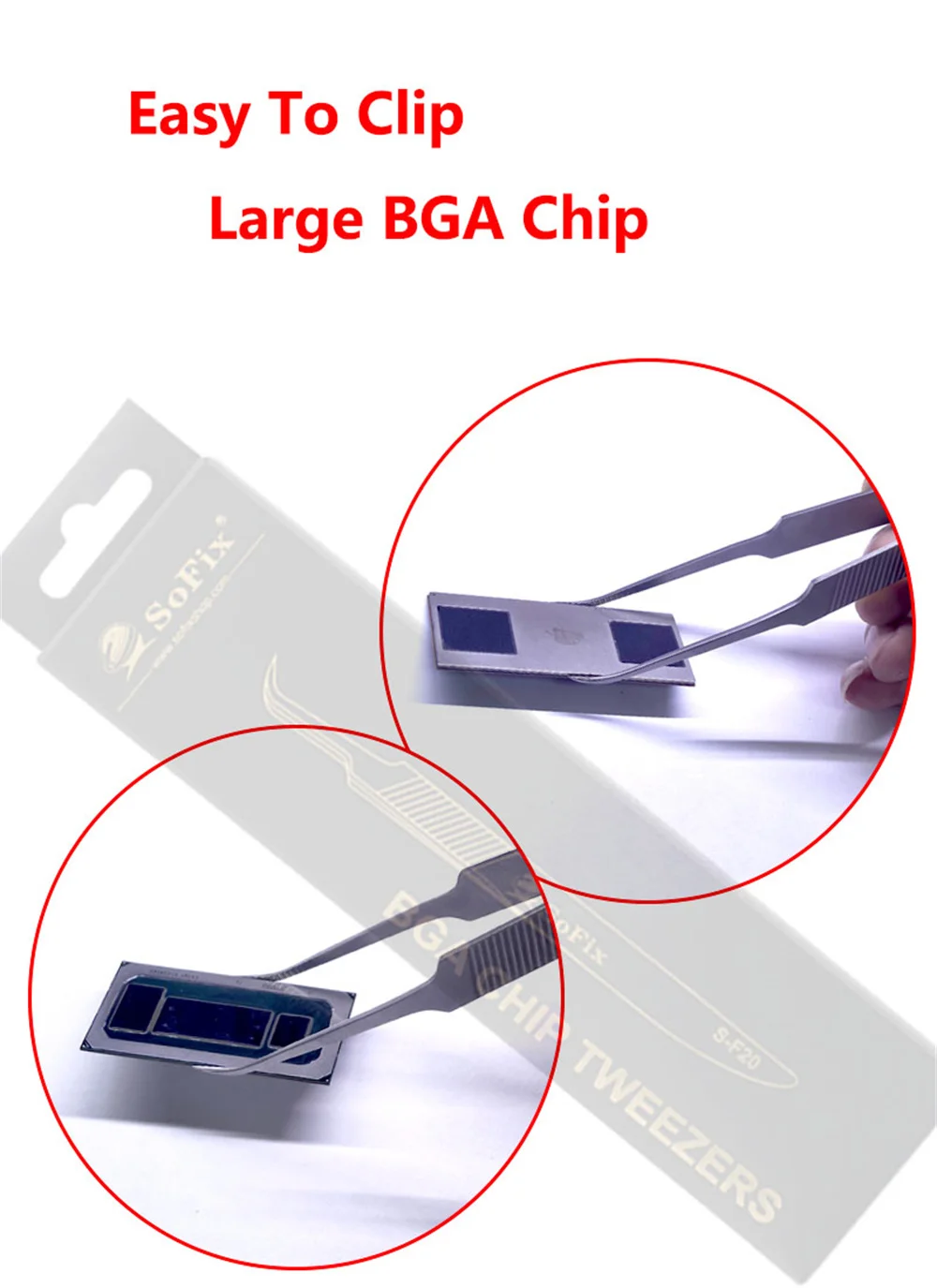 S-F20 High Precision Hardened IC Chip Motherboard Soldering Tweezers For Tin Planting BGA Stencil for Macbook Repair Tool