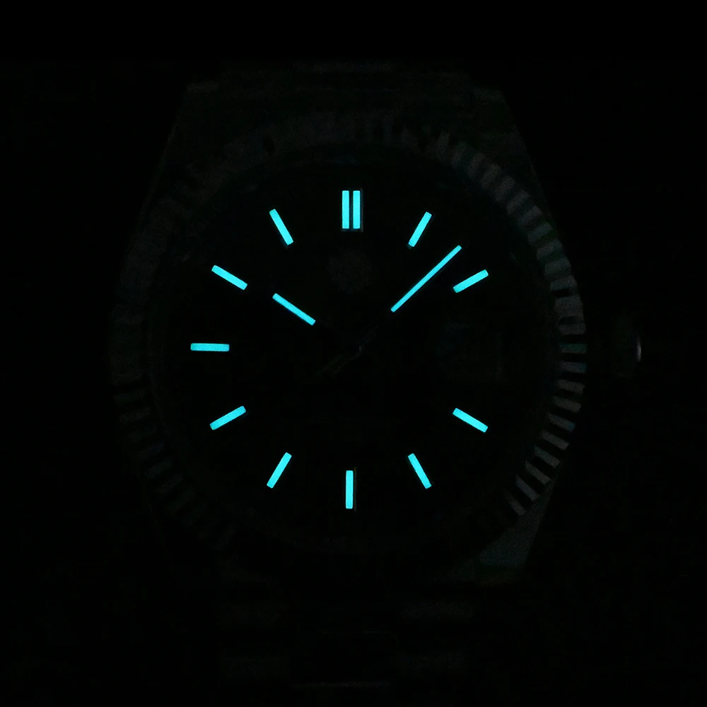 Reloj San Martin para hombre, 40mm, esfera de fregona Vintage, Retro, negocios, zafiro de lujo PT5000, bisel estriado tallado mecánico automático,