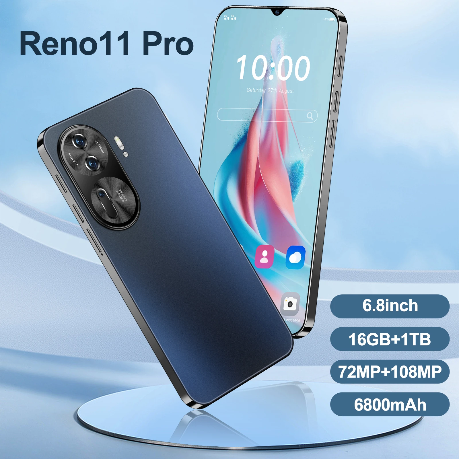 

2025 Reno11 Pro Global Version Smartphone 6.8'' Full Screen 4G/5G Cell Phone 16TB+1TB 6800mAh Mobile Phones 108MP Celulares