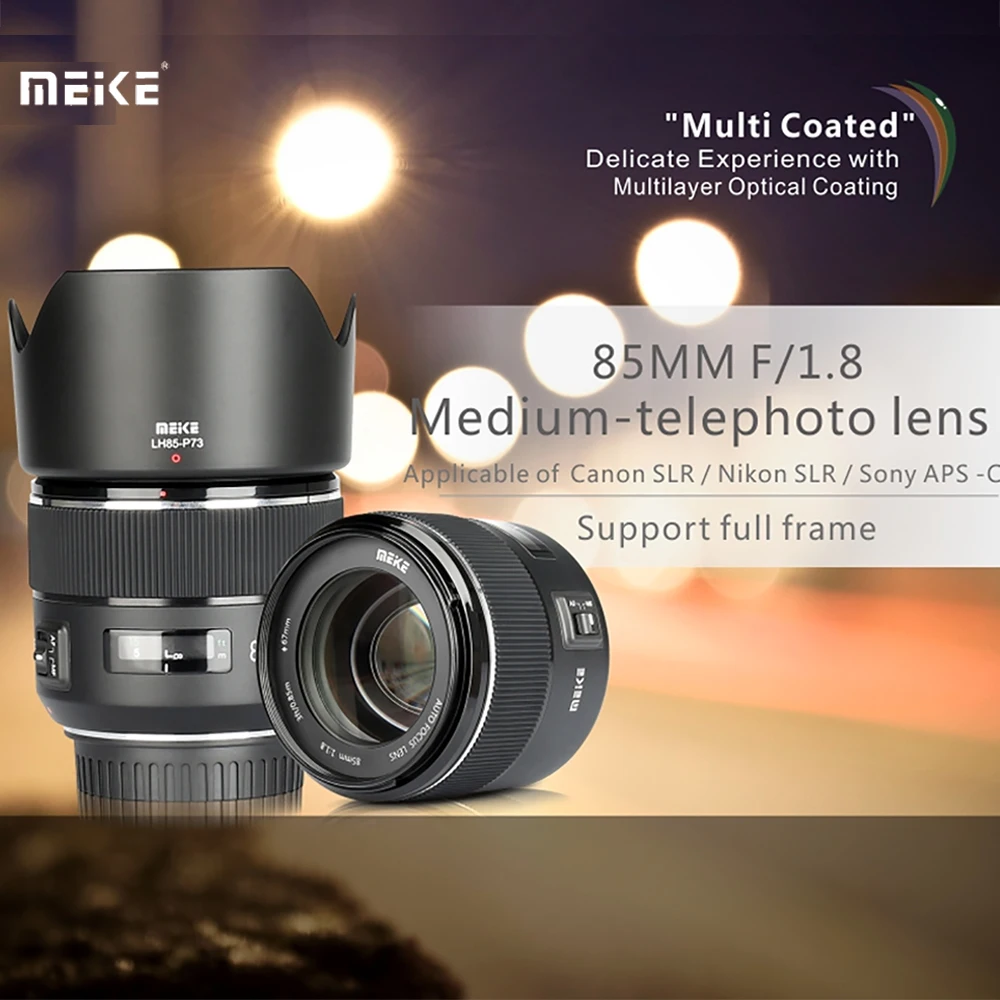Envio do Brasil】Meike 85mm F1.8 عدسة كاملة الإطار متوسطة المقربة STM عدسة تركيز تلقائي لكاميرا Sony E-Mount A6400 A7 III A7R3