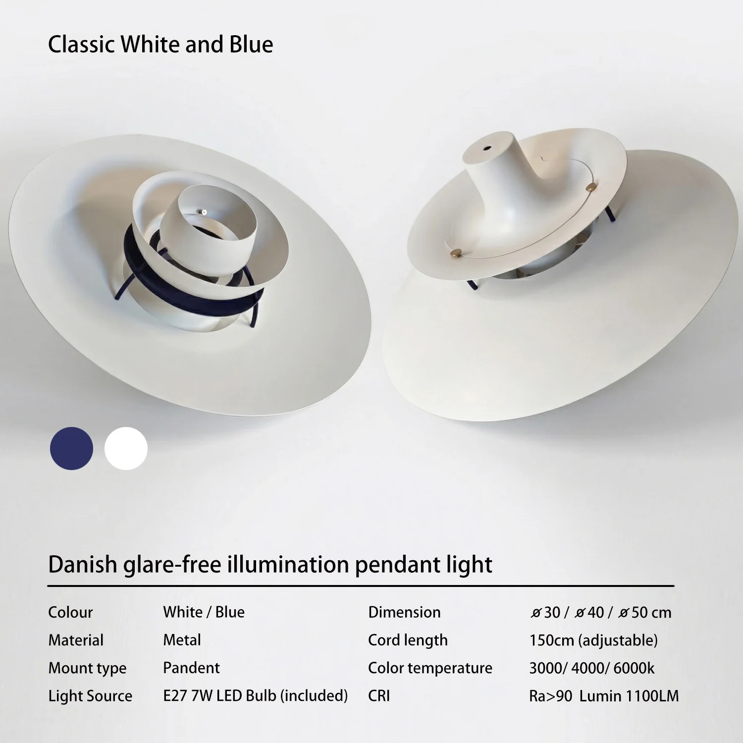 Scandinavisch Italiaans design, minimalistische, meerlaagse, antireflecterende hanglampen in Scandinavische UFO-stijl, geschikt voor eetkamer, restaurant en café, modern.