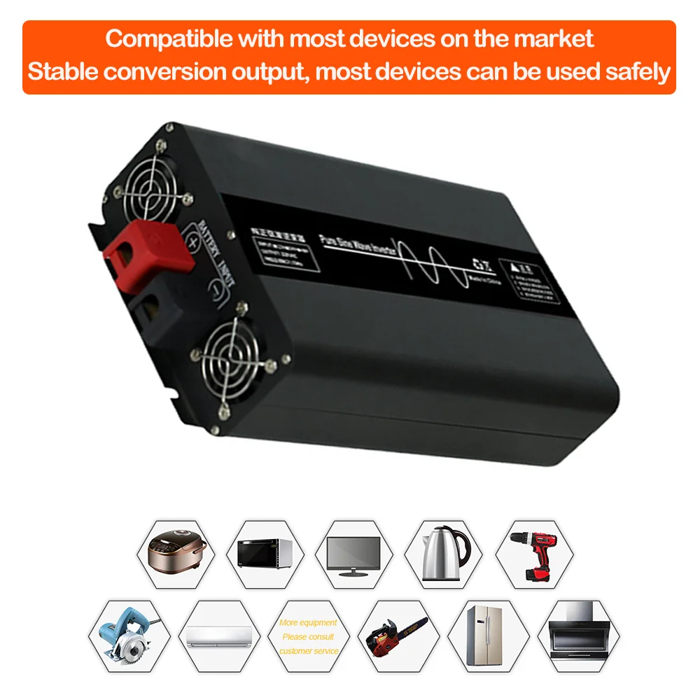 Pure Sine Wave 3500W Inverter Solar Remote Control Switching Power Supply Inverter 12V 24V 48V To AC 220V