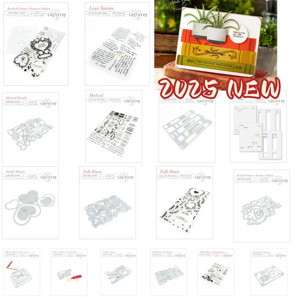 2025 Valentine\'s Day Nordic Hearts Die Metal Cutting Dies For Scrapbooking Stencil Embossing Mold DIY Paper Cards Craft Cutting