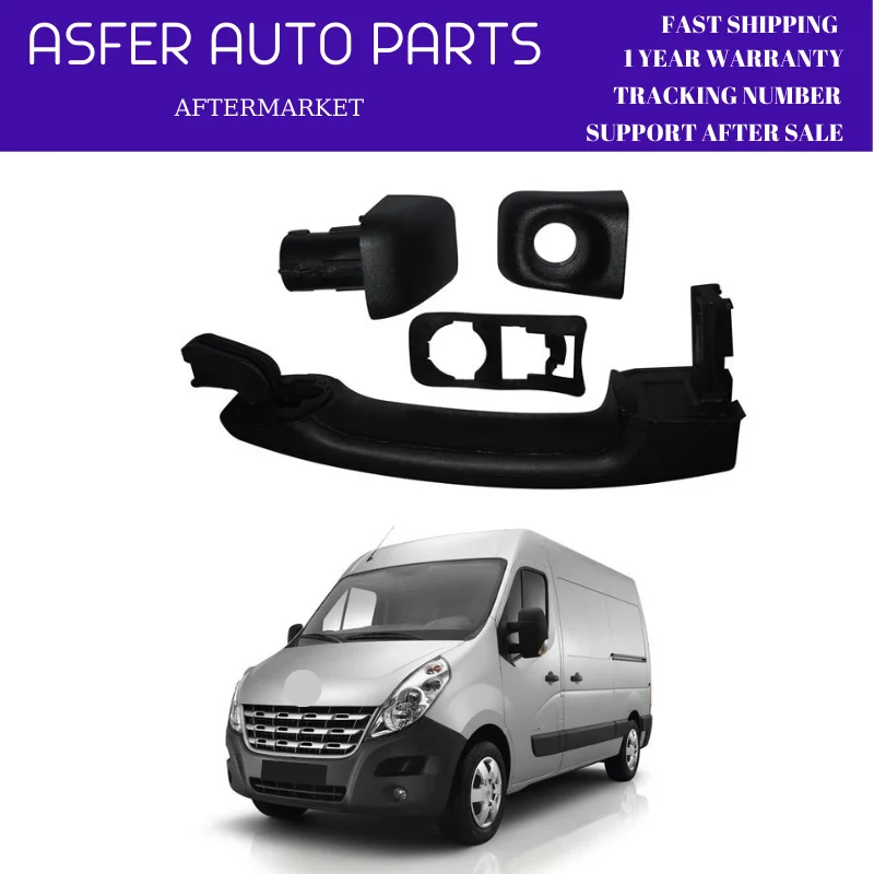 FOR RENAULT MASTER MK3 III 2010 AFTER DOOR EXTERIOR HANDLE OPEN SET MIDDLE AND FRONT LEFT RİGHT SIDE BLACK 806075963R 806073022R