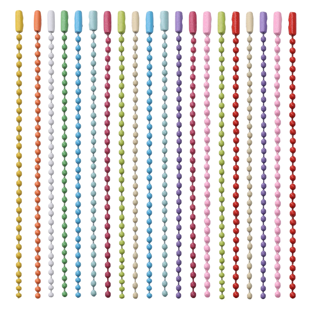 20/50pcs Iron Colored Ball Bead Chain, Keyring Doll Label Handwritten Label Connector, DIY Jewelry Making Supplies