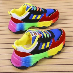 Fashion Sneakers 2024 Women's Vulcanized Shoes New Wedge Platform Plus Size Casual Sports Shoes Women Lace-up Mesh Breathable