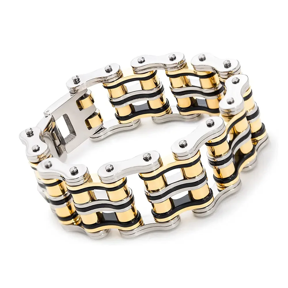 AliExpress GD-KSN Mens Bracelets of Stainless Steel Masculine Bicycle Style Motorcycle Bike Chain Bracelets For Men&Women Punk Jewelry Wholesale