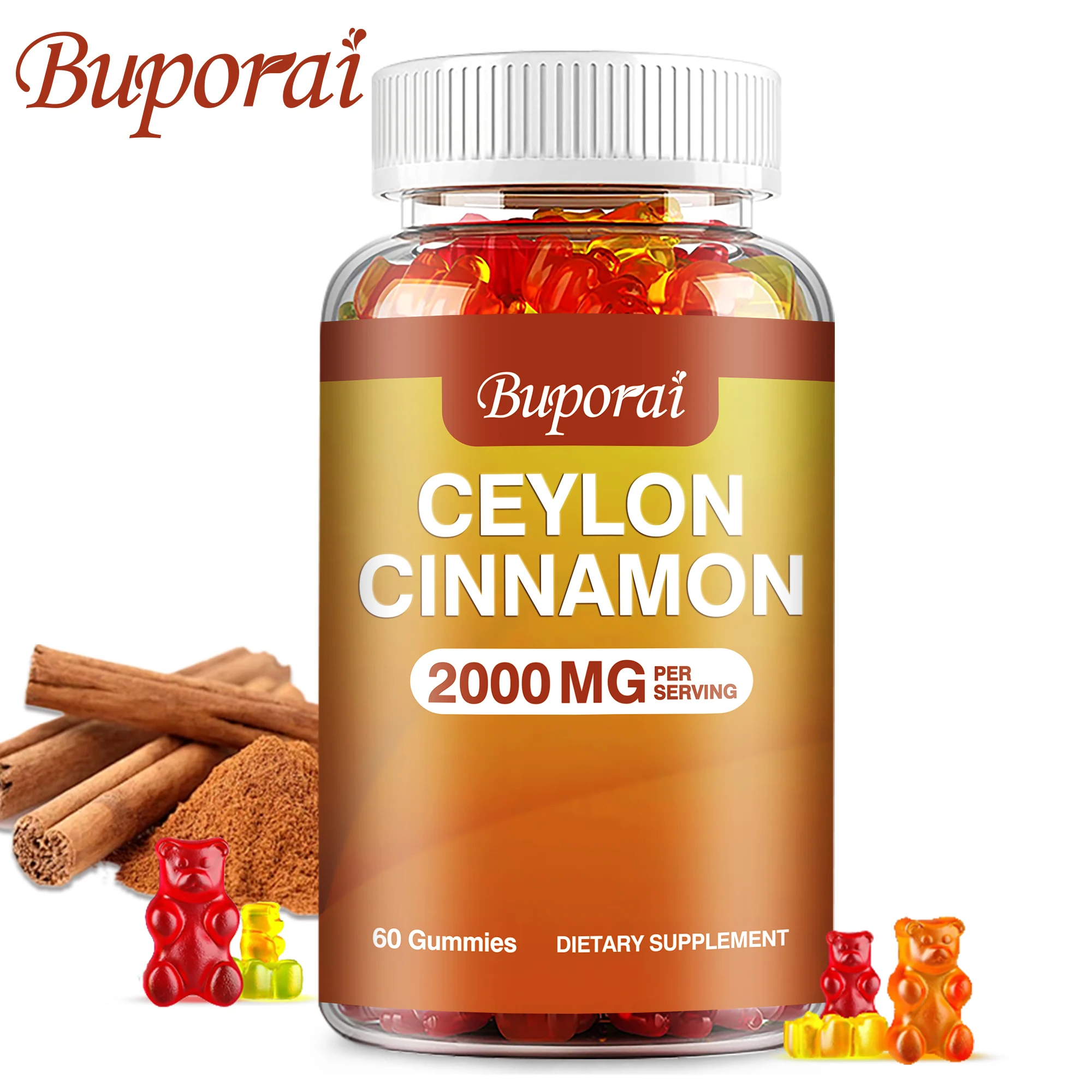 Ceylon Cinnamon Gummies - Good for The Heart and Digestive Health, Metabolism Boost, Immune Support - 60 Gummies