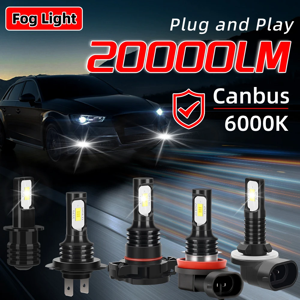 

2X 20000LM H3 5202 LED Hb3 9005 Front Fog Lamps Ampoule H7 9006 880 881 Led Bulb 6000K H11 Led Fog Lights Plug And Play 3570 CSP