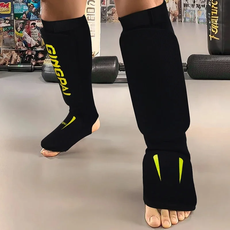 Katoen Wreef Scheenbeschermer Karate/Sanda/Taekwondo/Muay Thai/Boxing Leggings Enkelsteun Bescherming Voetbrace Apparatuur