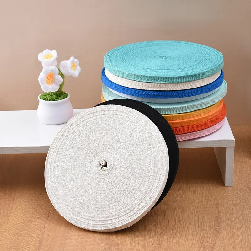 Bande tissée à chevrons, 5 yards, 1cm, 2cm, 100% coton, avec bande de bordure, bord de décolleté, bande de pressage, bord roulé, accessoires pour vêtements