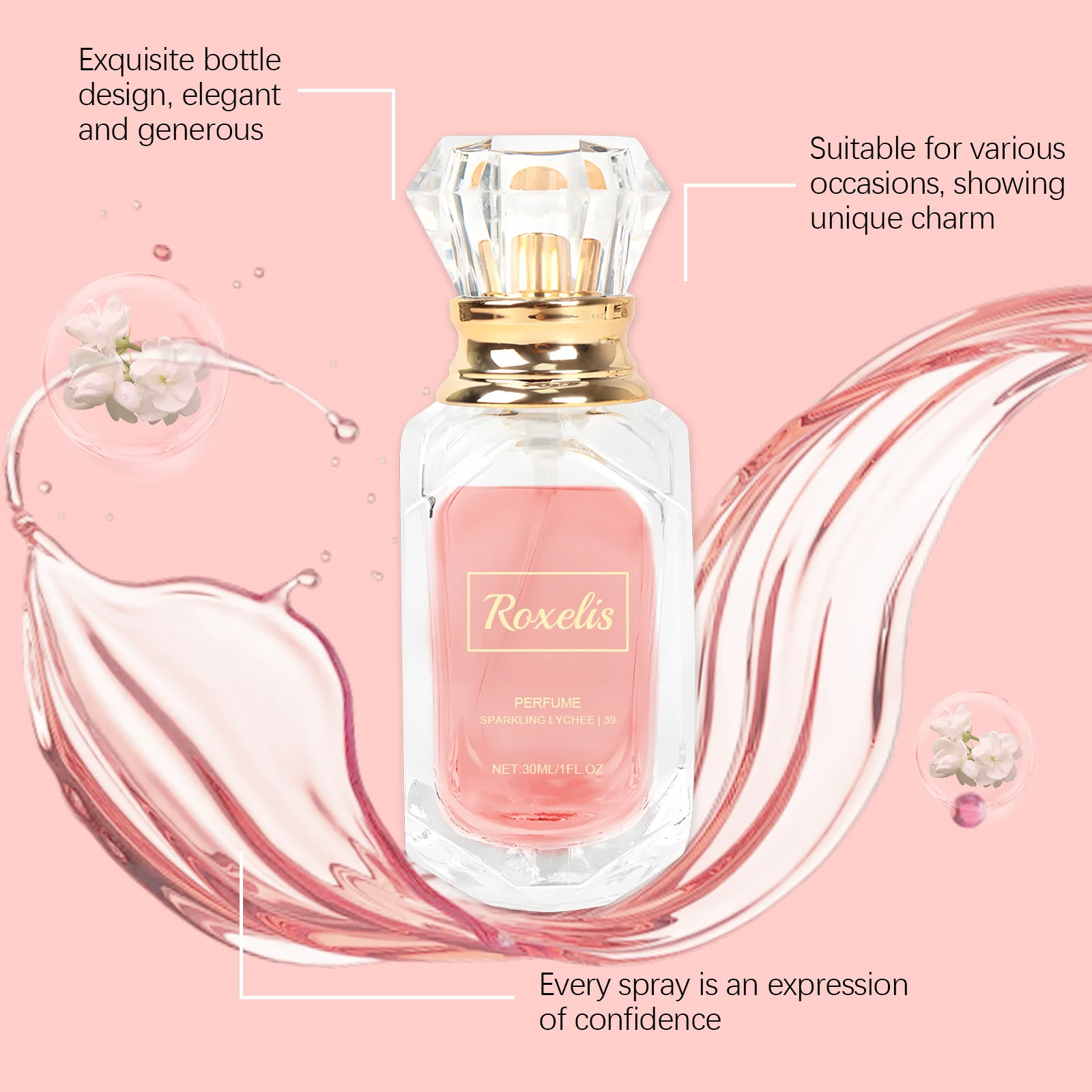 Roxelis 30ml Lychee Floral Scent Perfume Spray Charming Flirting Dating Light Fragrance Attract Floral Scent Pheromone Perfume