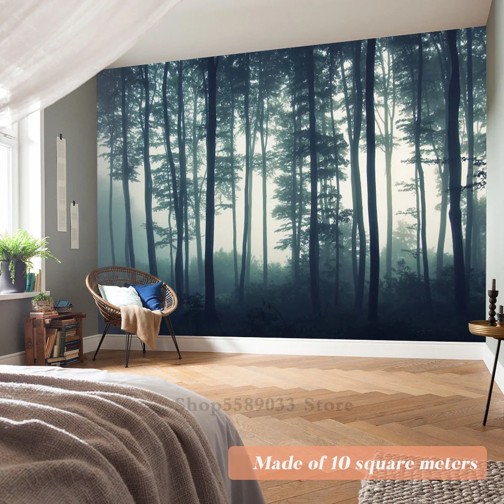 

Misty Forest 3D Wallpapers Custom Size Large Wall Painting For Bedroom Living Room Sofa Background Tree Landscape Mural Home DIY