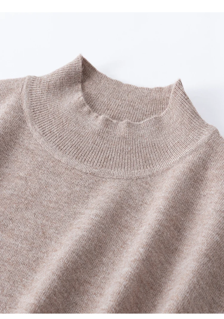 MZ62005 Damen-Strickpullover mit Stehkragen, Kaschmirmischung, Kurzarm, Weicher Strukturierter Pullover für Arbeit und Alltag – Detail 16