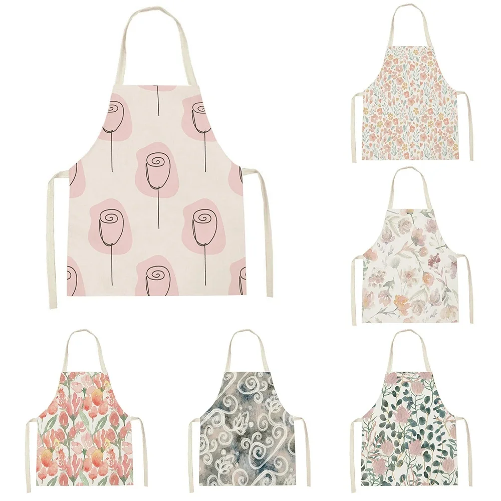 Tablier de cuisine tulipe rose nettoyage floral plante tablier maison cuisine cuisson hommes femmes outils minimalisme enfants bavoir personnalisé izableapron