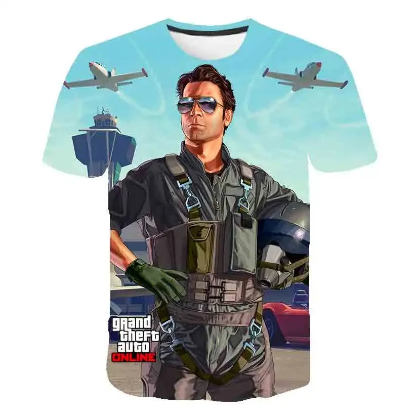 Grand Theft Auto Gta 5 T-Shirts Game 3d Printed Kids Clothes Child Boy Outdoor T-Shirts For Children Clotjing Boys Wear 2023