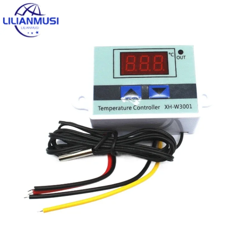 

50pcs 12V/ 24V/ 110V /220V W3001 Digital LED Temperature Controller 10A Thermostat Control Switch Probe XH-W3001