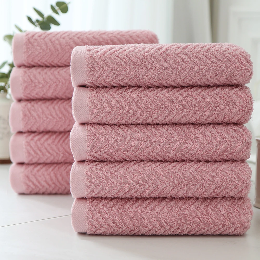 [Cotton Cloud] Very thick 220g 100% cotton, Herringbone 40 hand hotel towel, rose pink 5/10, bath towel, 40*80cm Cotton Cloud