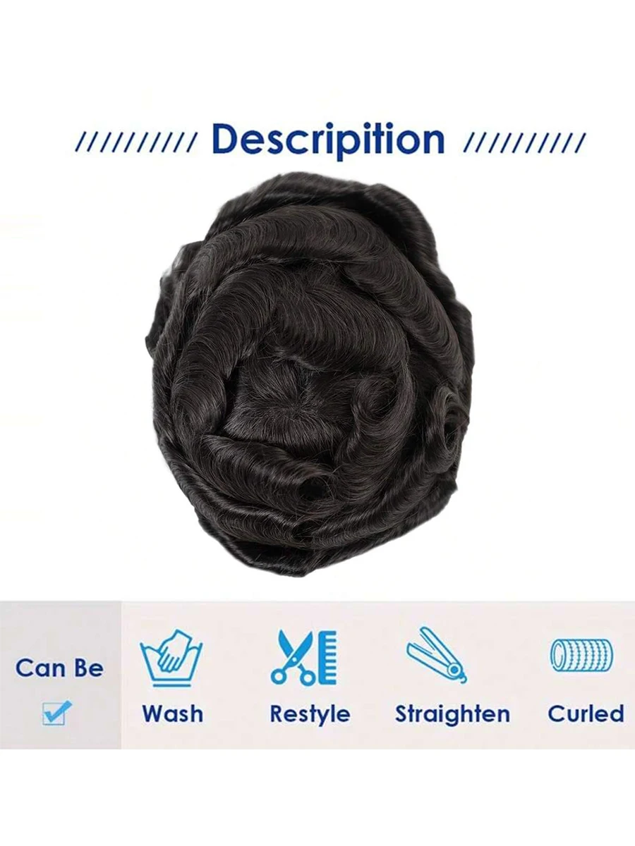 الشعر المستعار للرجال أحادية و NPU قطع الشعر البشري وحدات الشعر نظام استبدال الشعر الذكور الاصطناعية #3